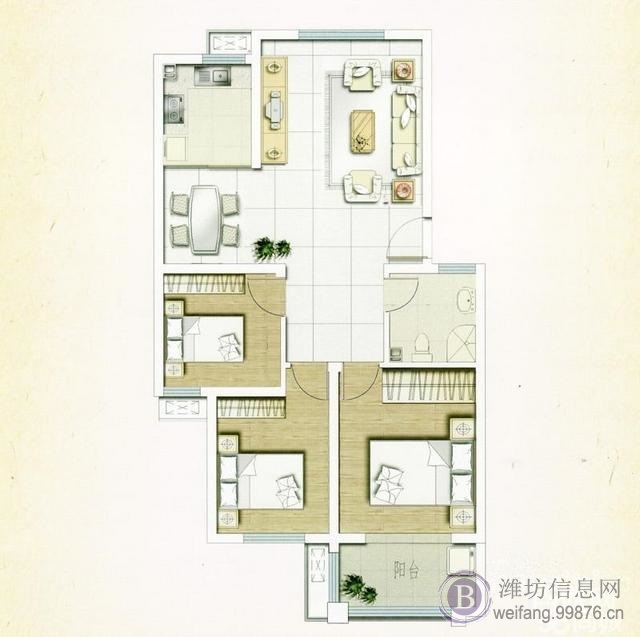 《恒信无虚假》豪装未住,图片实拍 三室两厅 带家具